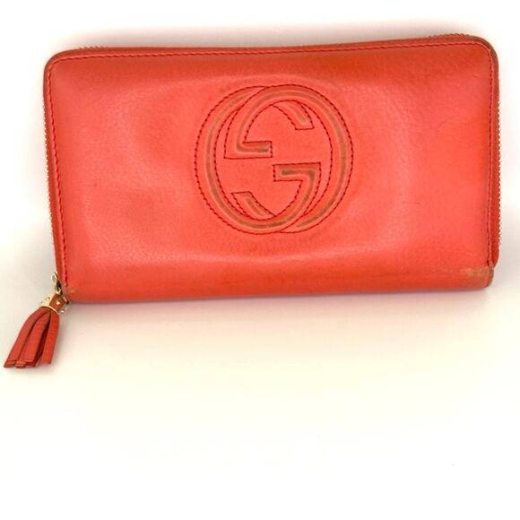 Gucci Pebbled Calfskin Soho Zip Around Wallet - Picture 1 of 9